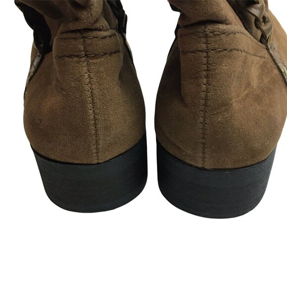 Womens Suede Ankle Boots Brown RC Report Size 6.5 M Winter Booties u - Picture 5 of 7